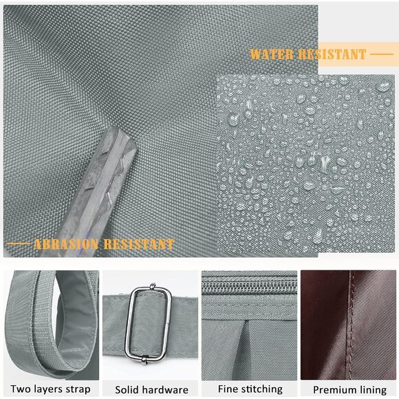 Women Light Grey-m Nylon Water Resistant Anti Theft Crossbody Shoulder Bag - Picture 6 of 6